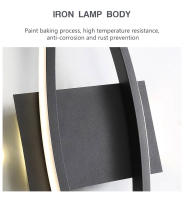 Lámpara De Pared LED Negra Y Blanca Para Sala De Estar TV Sofá Iluminación Interior Moderna En Largo Tira LED AC85-265V - details 14