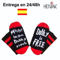 Calcetines Dobby elfo libre mujer hombre niño talla unisex negro con rayas rojo blanco envio urgente HEniak Store - details 0