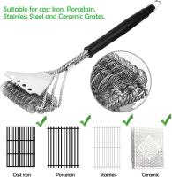 Cepillo Limpieza Parrilla SANDALFON con Diseño de 3 Hélices de Acero Inoxidable 201 para Carbón, Porcelana y Parrillas de Gas - details 1