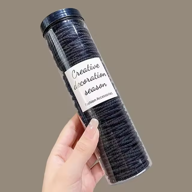 100pcs Cinturones Para El Cabello De Color Sólido Elásticos De Goma Accesorios Para El Cabello Diademas Scrunchie Para Mujeres - 1