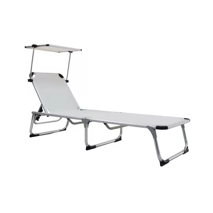 Tumbona de jardín plegable de aluminio NATERIAL Azur blanco 61x30x188 cm - 1