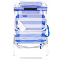 DEVESSPORT Silla de Playa Plegable con Asas y Protecciones | Silla de Playa Reclinable Resistente con Protecciones para Playa y Camping Azul y Blanca - details 8