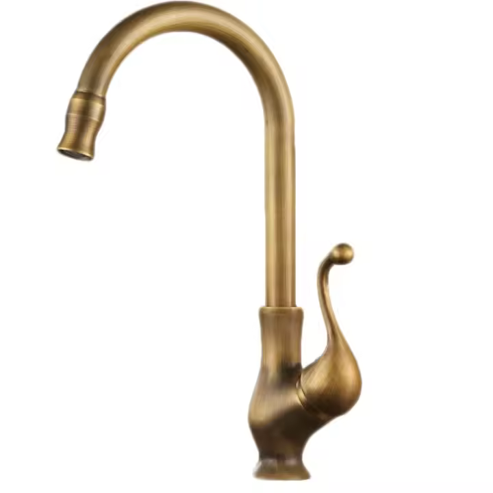 Grifo de agua fría y caliente, Grifo de lavabo, Grifo de fregadero de cocina retro sin Manguera - 1