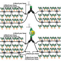 Adaptador De Grifo Para Riego Por Drip 4-Maneras Para Jardín 1/4' Sistema Automático De Riego Para Plantas Bonsái Macetas Invernadero - details 5