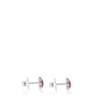 Pendientes de Plata de Primera Ley para Mujer with Cierres a Pression y Motivo de 9mm en Gema Preciosa, Versátil y Elegante, Colección Color - details 1
