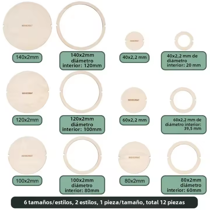Plantillas De Corte Para Macramé Redondas 12Pcs Herramienta Para Hecho a Mano DIY Moldes De Madera Para Colgantes De Pared - 1