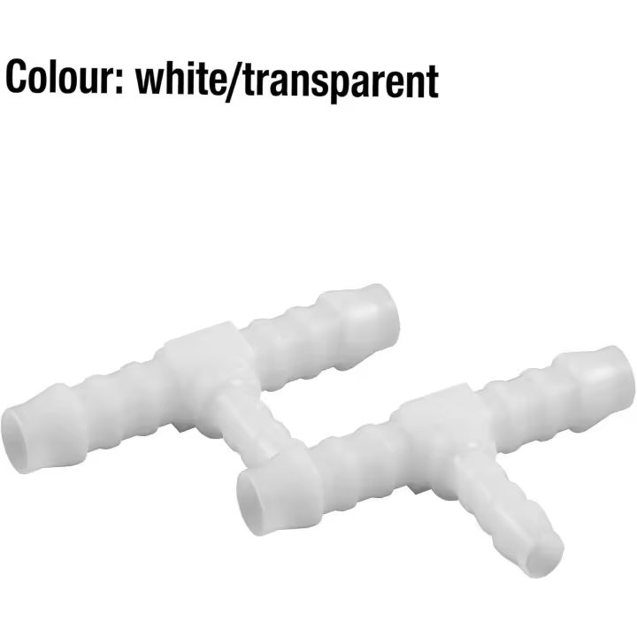 Pieza en T: Accesorio de Manguera de plástico, para fácil Conexión y ramificación de mangueras de 10mm, 2 UDS. - 1