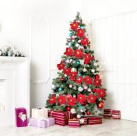 Guirnalda De Flores De Navidad LED 2M Con Poinsettia Rojas Y Hojas De Hollejo Con Led 10 Luces Pilas Incluidas Para Decoración Del Hogar - details 3