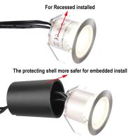 Kit de Luces LED Empotradas para Terrazas con Carcasa Protectora de  Luces LED para Terrazas Iluminación Impermeable IP67 para Jardines, 16 Luces Blancas para Jardines, Pisos, Cocinas - details 1