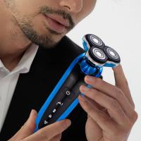 Maquinilla de afeitar eléctrica para hombres, resistente al agua IPX7, 4 en 1, afeitadora rotativa, recortadora de barba, nariz y bigote, cepillo de limpieza facial，maquina de afeitar hombre - details 5