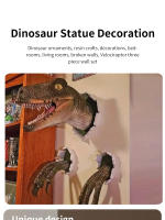 3 Pcs Decoración De Pared Con Velociraptor Figura De Dinosaurio 3D Para Fiesta De Vacaciones Adornos De Pared De Resina - details 0