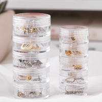 Caja De Organización Para Joyas Y Maquillaje 5 Capas Plástico Redondo Para Colgantes Y Pendientes Caja De Almacenamiento Con Cierre De Botón Y Zip - details 0