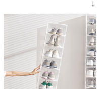 SOMY Organizador de Zapatos de Plástico Transparente Engrosado Caja de Almacenamiento Plegable de 6pcs - details 13