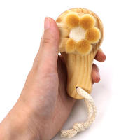 Cepillo Facial Suave De Pelo Con Mango De Madera En Forma De Flor De Cerezo Limpiador De Puntos Negros Y Exfoliante Para Limpieza Del Rostro - details 3