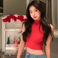Camisola Sin Mangas Para Mujer Verano Estilo Sexy Y Club Decoración De Lazo Corta Ajustada Tops De Poliéster Sin Capucha - details 7