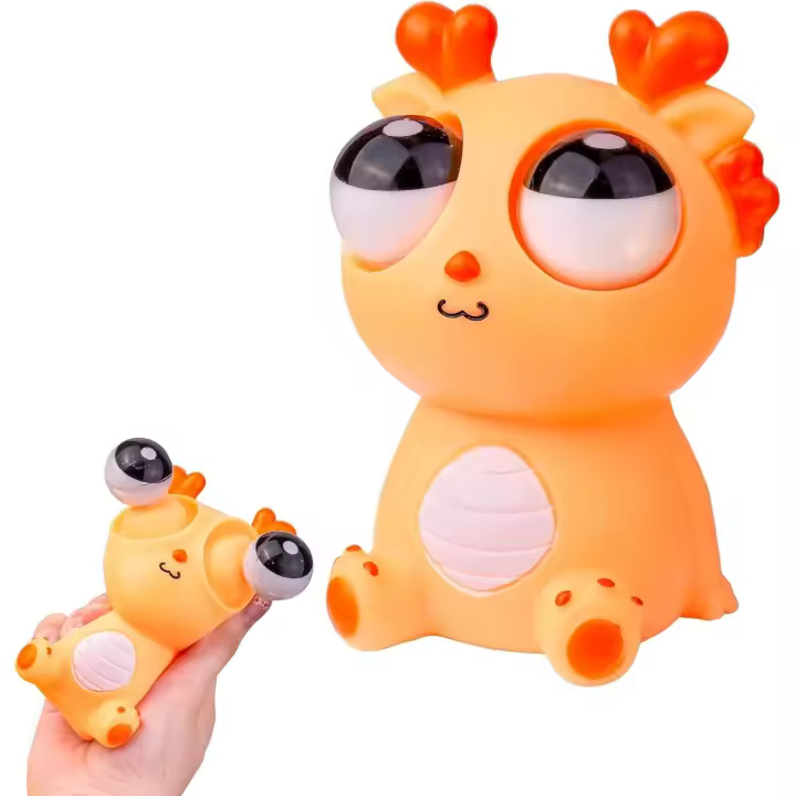 Juguete de Dragón con Ojos saltones, Jugueté para aliviar el estrés, ideal para Navidad, cumpleaños, Fiestas, color Naranja - 1