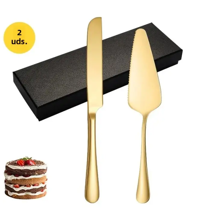 Juego De Cuchillo Y Espátula Para Pastel De Acero Inoxidable Herramienta De Pan Y Queso Para Cocinar Y Hornear Regalo - 1