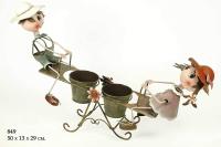CAPRILO REGALOS & DECORACIÓN Macetero Doble Decorativo de Metal "Niño y Niña en Balancín". Adornos y Figuras. Decoración para Jardín. Regalos Originales. 50 x 13 x 29 cm. IB 2 - details 1