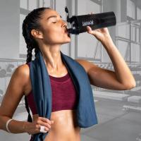 Botella De Proteína Con Agitador De 3 Capas Botella De Agua Con Mezclador Para Ejercicio Y Construcción Corporal Plástico - details 4