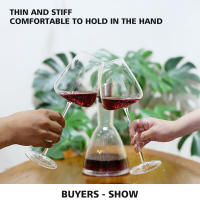 Vaso De Vino Tinto Ultra-Fino De Cristal Hecho a Mano 260-650ML Capacidad Gran Abdomen Para Prueba De Vino Bordeado De Burdeos Y Burgundy - details 5