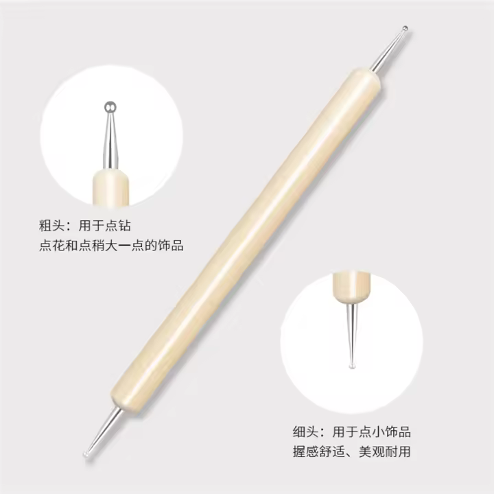 Juego De 5 Piezas/1 Pieza Herramienta De Dibujo De Uñas 2 En 1 Set De Pinceles Para Decoración Y Diseño Con Selector De Diamantes - 1