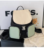 Mochila pequeña y sencilla de ocio para mujer, estilo nuevo de verano, mochila de color contrastante a la moda para estudiantes universitarios, bolso de viaje de ocio. - details 5