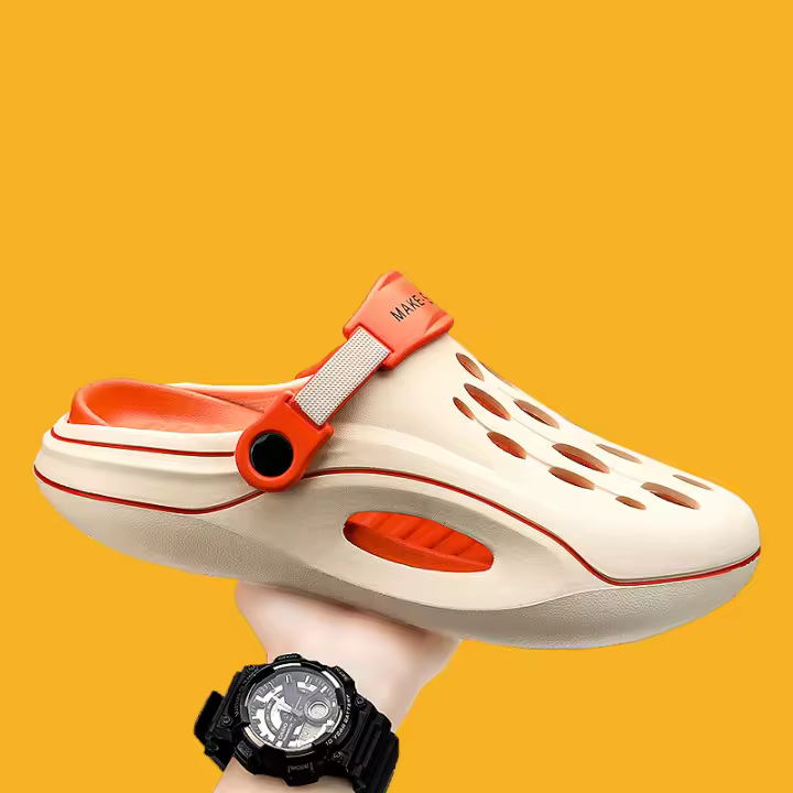 Sandalias De Coco Para Hombres Verano Zapatillas Deportivas Al Aire Libre Antideslizantes Con Agujero En La Plantilla Material EVA Tallas Reales Cierre De Correa - 1
