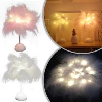 Lámpara De Mesa LED Con Diseño De Plumas Para Niños - Portátil Y Ideal Para Decoración De Dormitorio Tamaño 1PC Fuente De Alimentación Batería - details 4