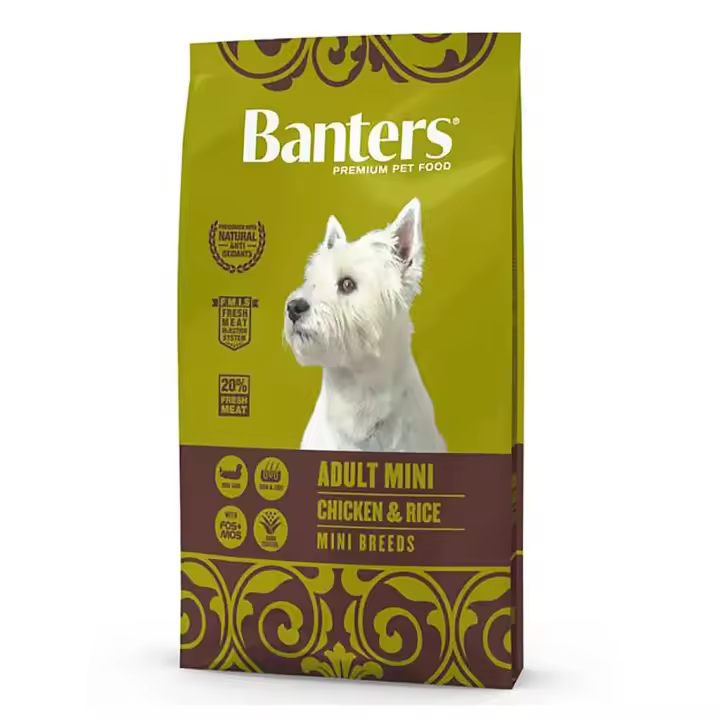 BANTERS Mini Adult, 3kg, 8kg, Pienso para Perros Adultos de Razas Pequeñas - 1