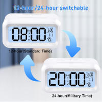Reloj De Alarma Digital Con Sensor De Temperatura Interior Luz Sensor Desplazamiento De 12/24H Display Retroiluminado Para Dormitorios Escritorio De Oficina - details 4