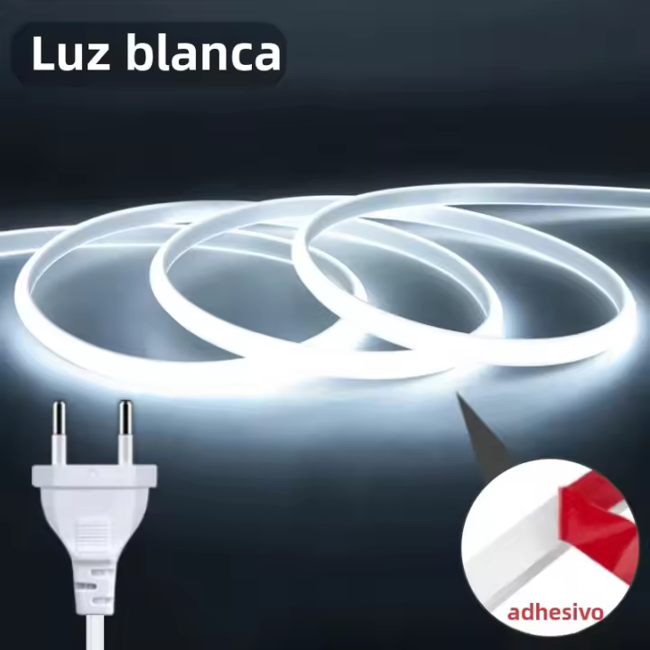 Tira De LED Flexible Impermeable De Alta Brillo 220V Para Iluminación De Cocina Dormitorio Exterior Con Enchufe EU Ideal Para Ambientes Domésticos - 1