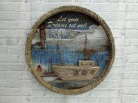 TBQ Barco de Madera Náutica Decoración Vintage Colgante Playa Decoración - details 0