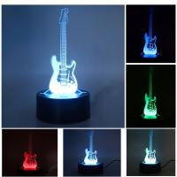 Lámpara De Mesa LED 3D Estéreo Para La Habitación Luz Nocturna En Forma De Guitarra Luz De Noche Acrílica Para El Borde De La Cama Luz Caliente Blanca - details 2
