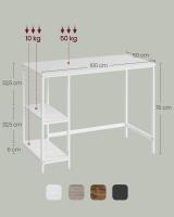 Escritorio Industrial con 2 Estantes Ajustables - Mesa de Trabajo para Oficina o Salón, Estructura de Acero, Marrón Rústico y Negro Tinta - details 5