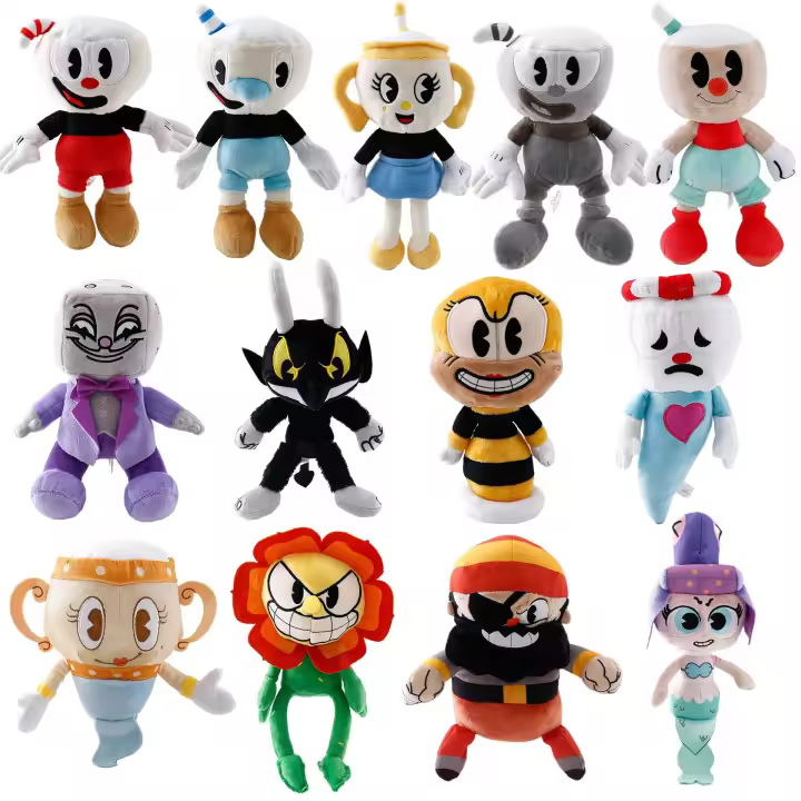 Muñeco De Peluche Cuphead Estilo 13 Mugman El Calice Juguetes De Peluche Suaves Para Niños Regalo De Cumpleaños Y Navidad - 1