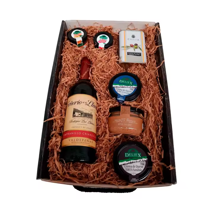 Cesta navideña de productos gourmet Deliex delicias de Extremadura para regalar - 1