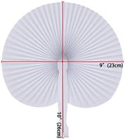 Paquete de 6 abanicos de papel plegable de mano con forma de Acordeón, redondo y Blancos, para Bodas, cumpleaños - details 0