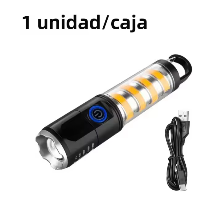 Linterna LED Super Brillante Multi Funcional Para Camping Luz De Emergencia Para Running Al Aire Libre Con Zoom Pocket - 1