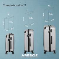 Juego de Maletas Arebos - 4 Piezas - Rígidas de Plástico ABS - 4 Ruedas de 360° - Maletas de Viaje - Cierre de Cremallera - M-L-XL - details 18