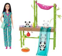 Barbie Tú Puedes ser Rescate de Pandas Muñeca asiática veterinaria con Mascotas y Accesorios Mattel HKT77 - details 1