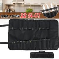 Bolsa de Chef para cubiertos profesionales, bolsa de rollo de cuchillos para Chefs, se adapta a hasta 22 cuchillos, bolsa de almacenamiento de Chef negro - details 4