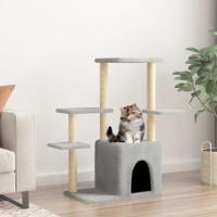vidaXL Rascador para Gatos con Postes de Sisal Árbol Torre de Escalada Color Crema,  Gris claro,  Gris oscuro y mas - details 1