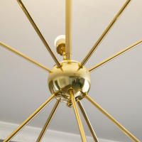 HOMCOM Lámpara Colgante Moderno Tipo de Araña Satélite Lámparas de Techo de Metal Casquillo E27 Máx. 25W para Salón Dormitorio Cocina 65x65x74 cm Dorado - details 4