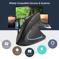 Ratón Vertical Ergonómico Inalámbrico 2.4GHz Óptico Con 3 DPI Ajustables 800/1200/1600 Y 6 Botones Para Laptop PC Computadora Desktop - details 10