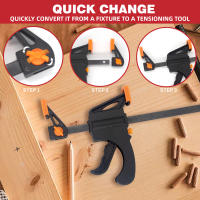 Juego De Pinzas F De Madera 4 Pulgadas 1/2/4pcs Con Libera Rápida Para Carpintería Herramienta De Bricolaje Para Mecánicos Y Artesanos - details 4