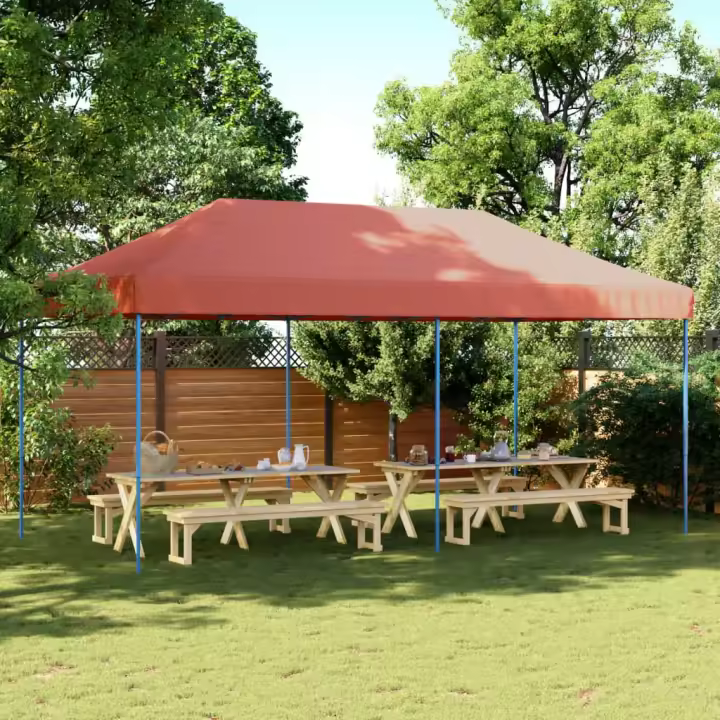 vidaXL Tienda de fiesta plegable Pop-Up terracota 580x292x315 cm - 1