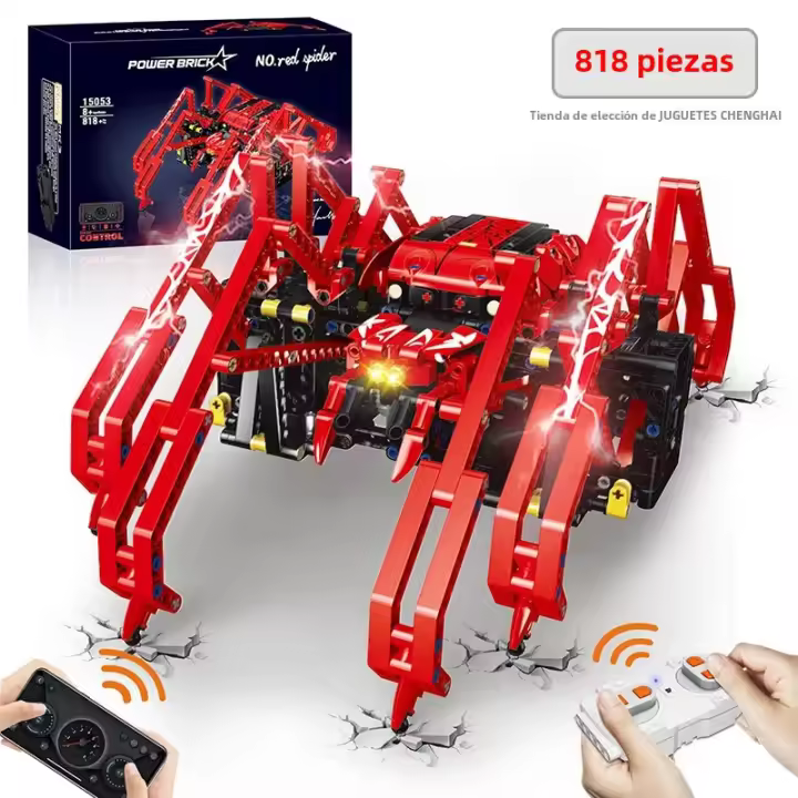 Kit De Construcción De Robot Espinardo Rojo Con Control Remoto 818 Piezas Juguete Educativo De Ciencia Y Tecnología Para Niños Regalos - 1