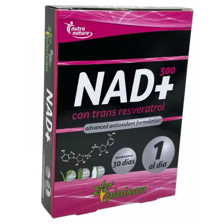 NAD+ 300mg con Trans Resveratrol 75mg, (nutranature) 30 cápsulas de Pinisan - 1