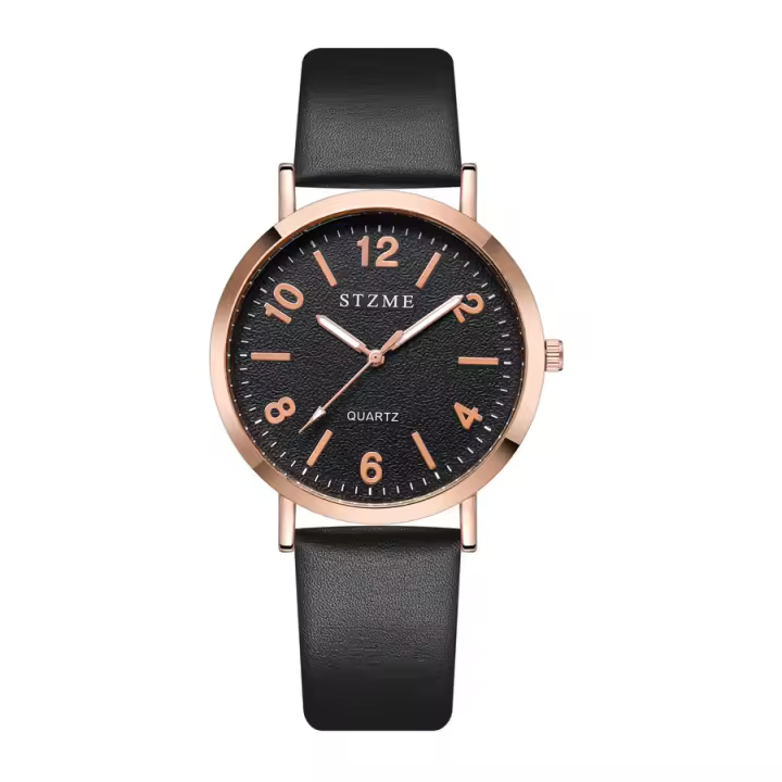 Reloj De Pulsera De Cuero Para Mujer SZTME Versión Coreana Con Escala Digital Luz Nocturna Estilo Fashion Y Casual - 1