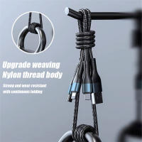 Cable De Carga Rápida 120W 5A 3 En 1 USB Tipo C Micro USB Para Realme Samsung Huawei P50 Cable De Datos Braided Material - details 3
